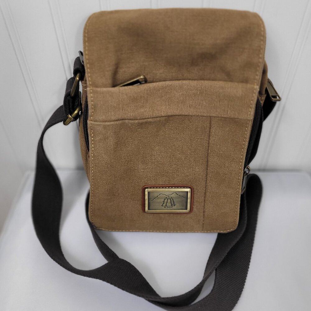 PRAIRIE SCHOONER Unisex Canvas Shoulder Bag Tan/Great Used Condition